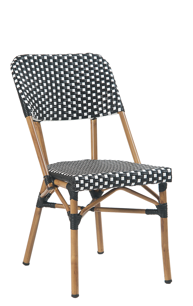 Armless Aluminum Chair with Poly Woven Back & Seat