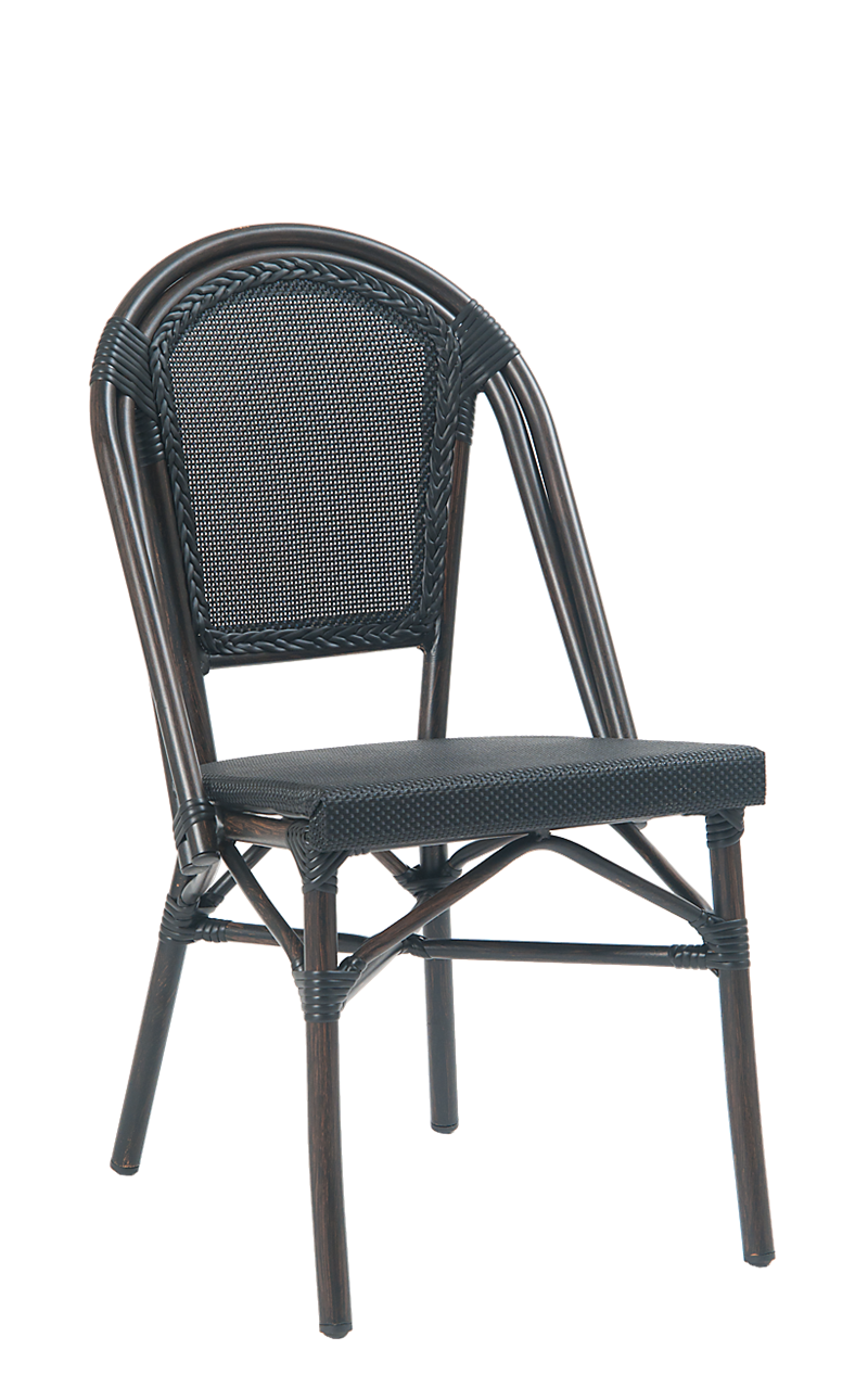 Aluminum/ Synthetic Wicker Chair in Bamboo-looking Finish