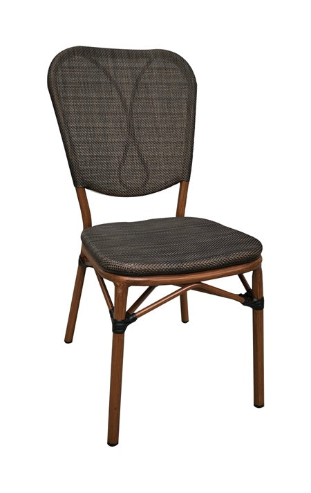 Aluminum Armless Chair with Black Poly Woven Seat&Back,Outdoor use