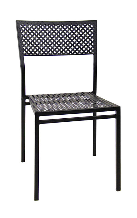 Black Iron Chair with Punched Square Hole