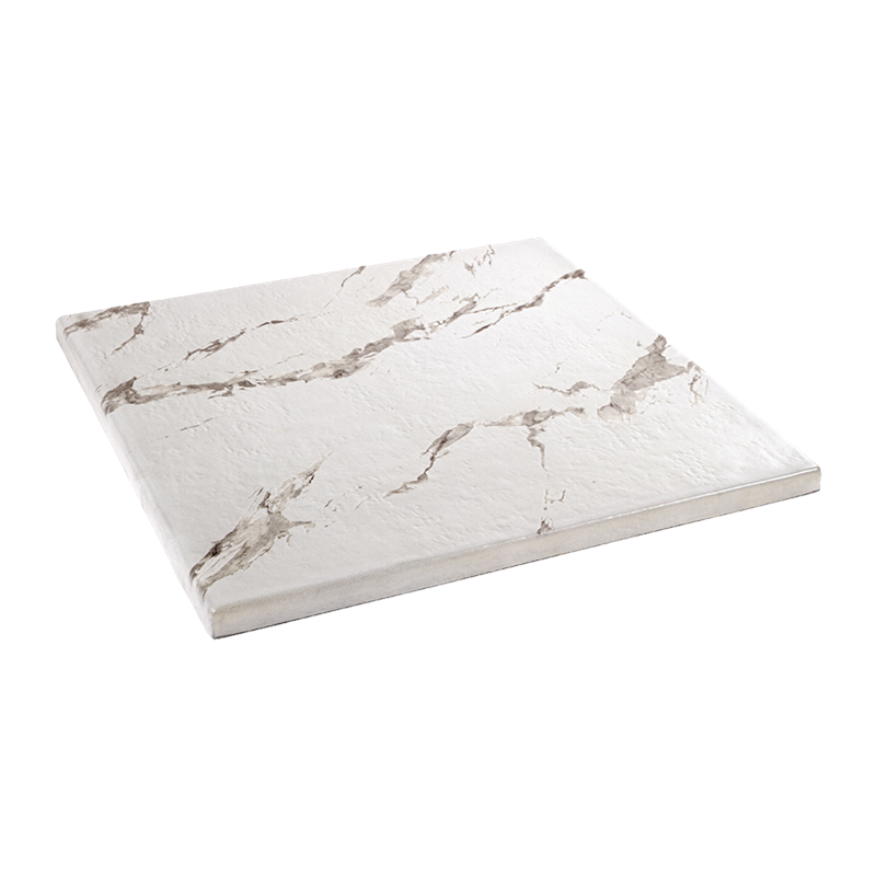 Resin Table Top in Imitation White Marble Color, 1-1/8"