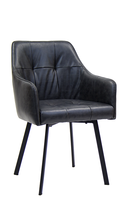 Metal Armchair & Vinyl Seat and Back